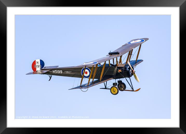 Avro 504K Framed Mounted Print by Steve de Roeck