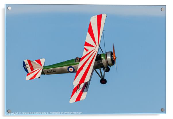 Avro Tutor Trainer Plane Acrylic by Steve de Roeck