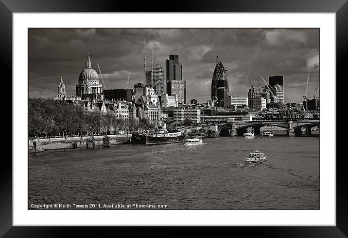 London skyline Westminster Bridge Canvases & Print Framed Mounted Print by Keith Towers Canvases & Prints