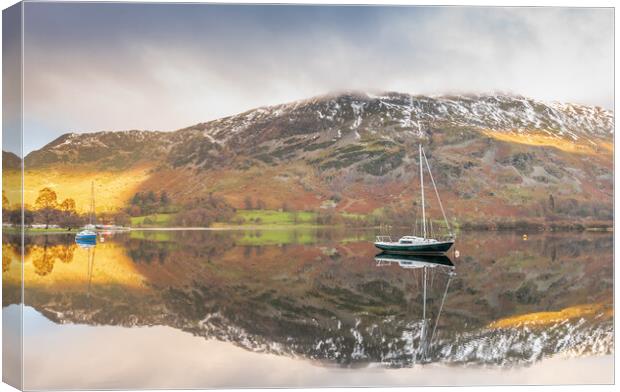 Ullswater reflections Lake District Canvas Print by Jonathon barnett