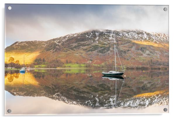 Ullswater reflections Lake District Acrylic by Jonathon barnett