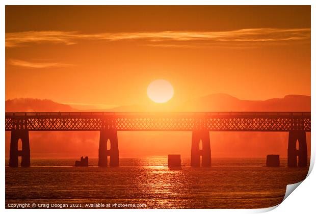 Tay Bridge Sunset Print by Craig Doogan