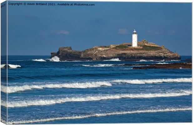 Godrevy Lighthouse Cornwall Canvas Print by Kevin Britland