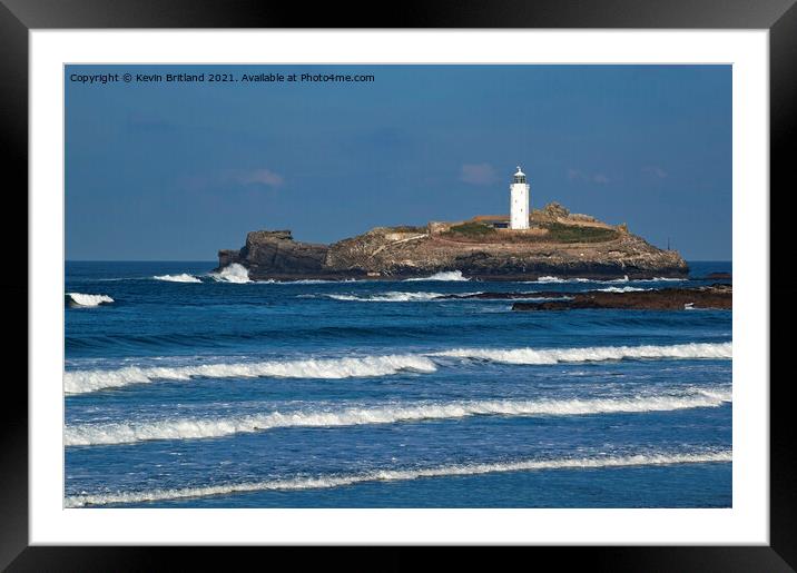 Godrevy Lighthouse Cornwall Framed Mounted Print by Kevin Britland
