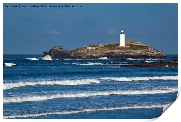 Godrevy Lighthouse Cornwall Print by Kevin Britland