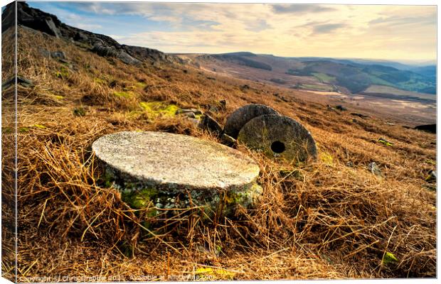 Abandoned Millstones, under Stanage Edge (5) Canvas Print by Chris Drabble