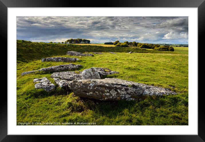 Arbor Low in early Autumn Framed Mounted Print by Chris Drabble