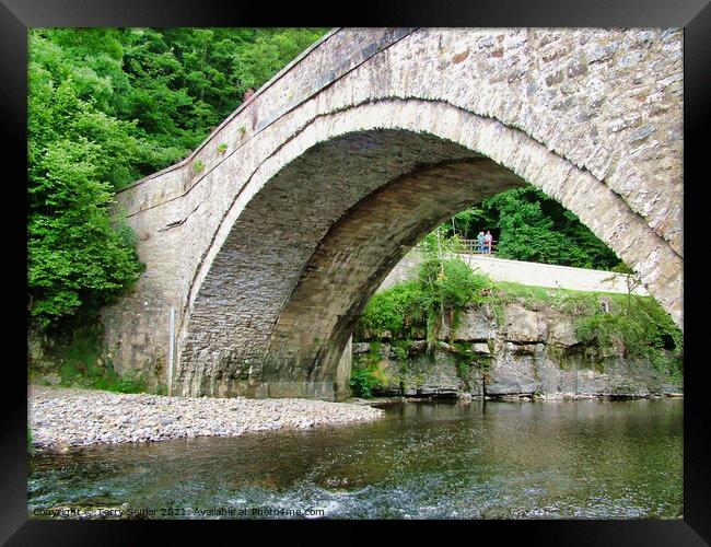 Bridge over the River Ure at Aysgarth Falls in the Framed Print by Terry Senior