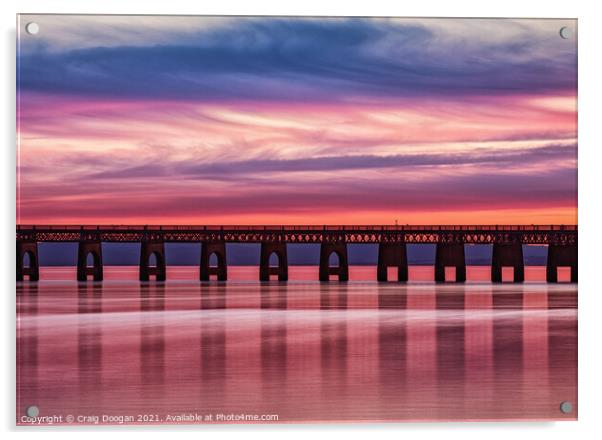 Abstract Tay Rail Bridge Acrylic by Craig Doogan