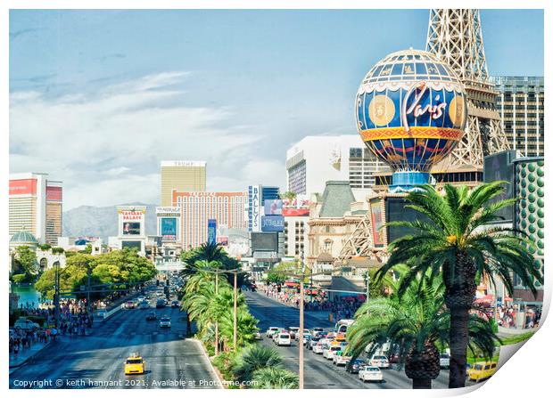 Las Vegas The Strip Print by keith hannant
