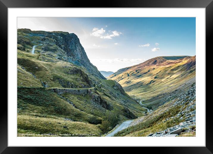 Honister Pass Framed Mounted Print by Liz Withey