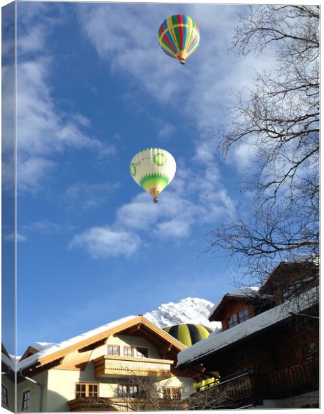 Hot Air Balloons, Filzmoos, Austria Canvas Print by Mark Llewellyn