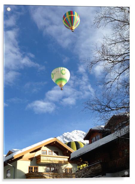 Hot Air Balloons, Filzmoos, Austria Acrylic by Mark Llewellyn