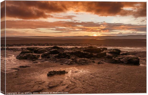 Sunset, Silverdale Canvas Print by Liz Withey