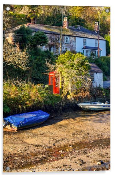 Helford village, Cornwall, England Acrylic by Gordon Maclaren