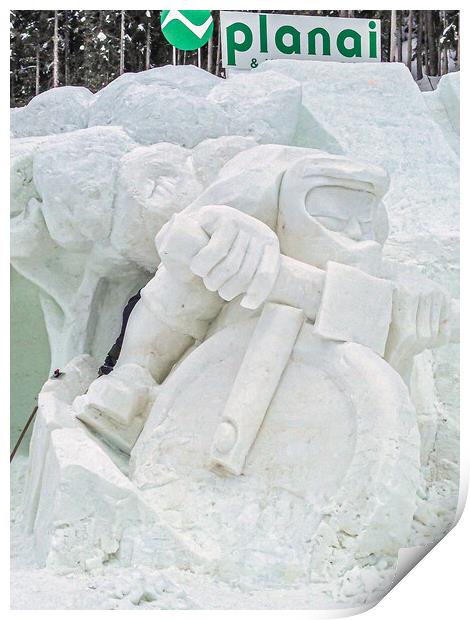 Snow Sculpture, Planai, Austria Print by Mark Llewellyn