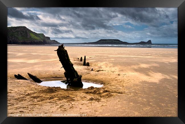 The wreck of the Helvetia Framed Print by Chris Drabble