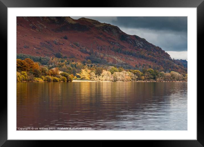 Ullswater, Autumn Framed Mounted Print by Liz Withey