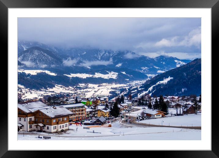 Snowy Valley Dawn, Rohrmoos, Austria Framed Mounted Print by Mark Llewellyn