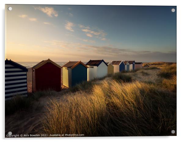 Beach Huts Southwold Suffolk Acrylic by Rick Bowden