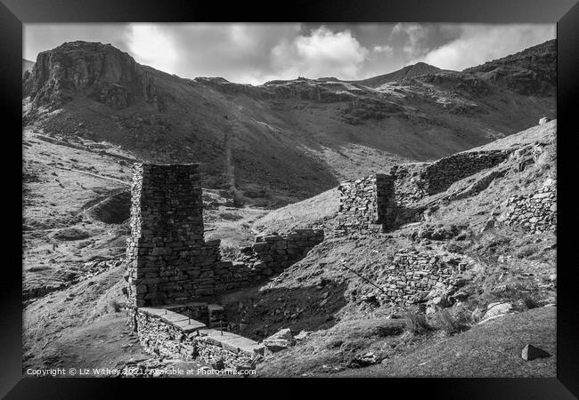 Launder Tower, Coniston Coppermines Framed Print by Liz Withey