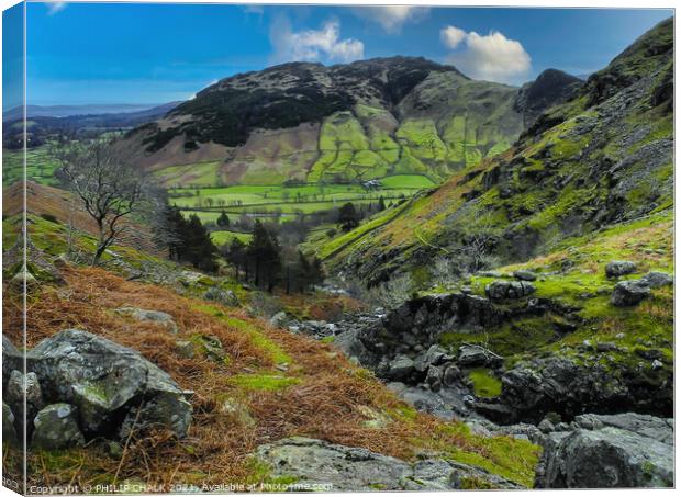 Langdale in the lake district Cumbria 211 Canvas Print by PHILIP CHALK
