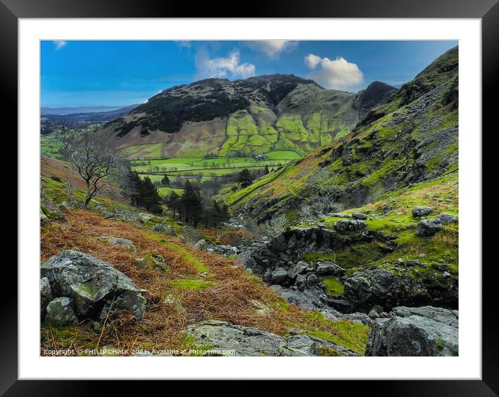 Langdale in the lake district Cumbria 211 Framed Mounted Print by PHILIP CHALK