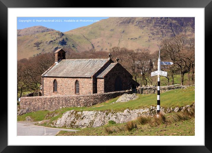 Buttermere Church Lake District Framed Mounted Print by Pearl Bucknall