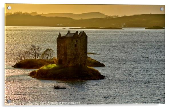 Castle Stalker at sunset (2) Acrylic by Chris Drabble