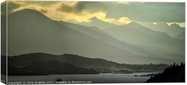 Last light in the Cuillin Canvas Print by Chris Drabble