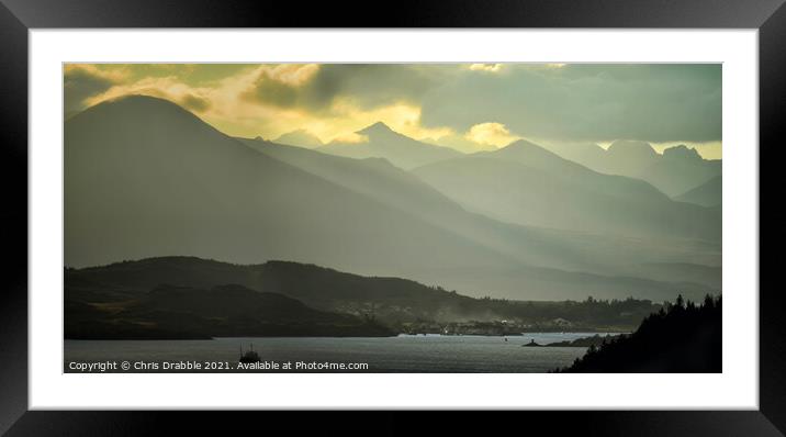 Last light in the Cuillin Framed Mounted Print by Chris Drabble