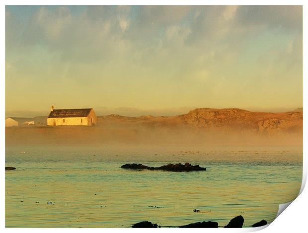 Morning mist on Cwyfan Bay Print by Ian Tomkinson