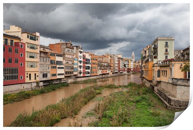 City of Girona Print by Artur Bogacki