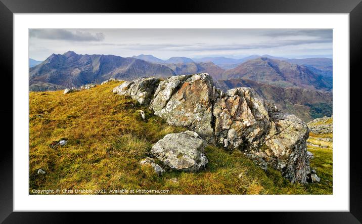 Looking South/West from the summit of Sgurr Fhuara Framed Mounted Print by Chris Drabble