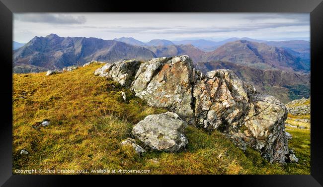 Looking South/West from the summit of Sgurr Fhuara Framed Print by Chris Drabble