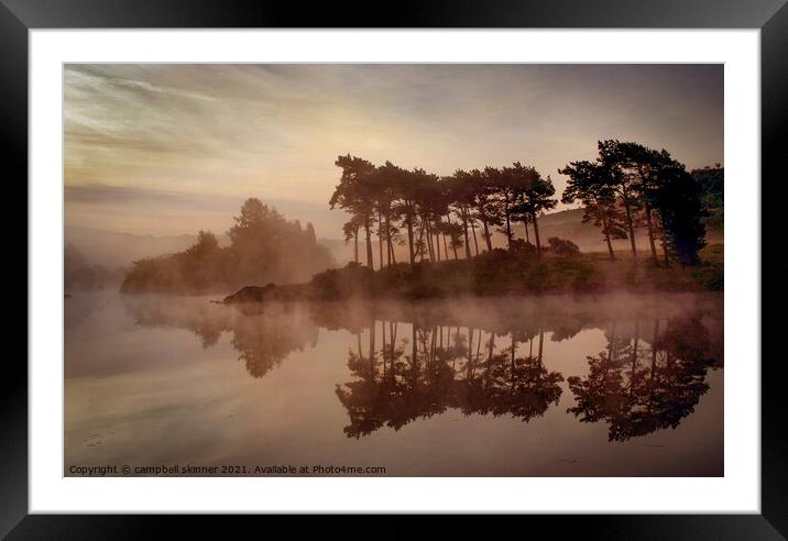 Early Morning on Knapps Loch , Kilmalcolm Framed Mounted Print by campbell skinner