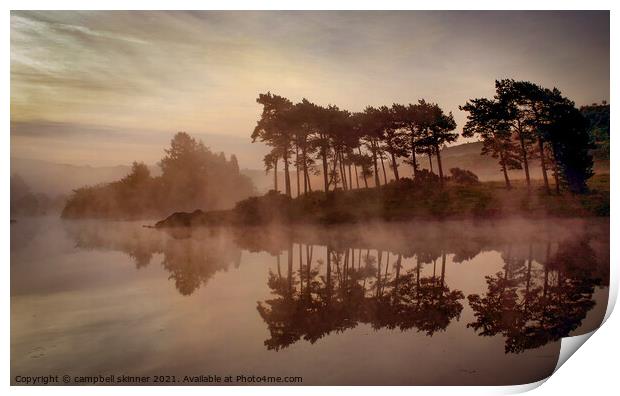 Early Morning on Knapps Loch , Kilmalcolm Print by campbell skinner