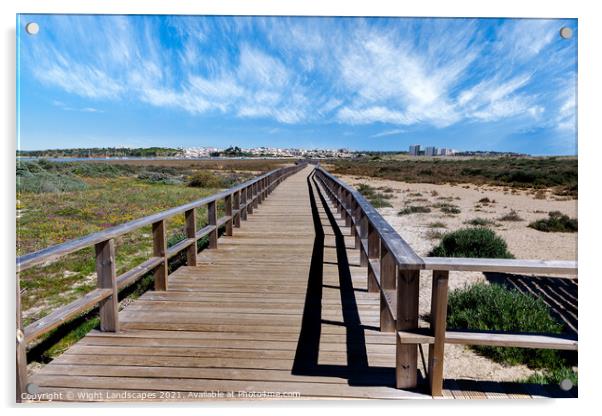 Spring On The Boardwalk Alvor Portugal Acrylic by Wight Landscapes