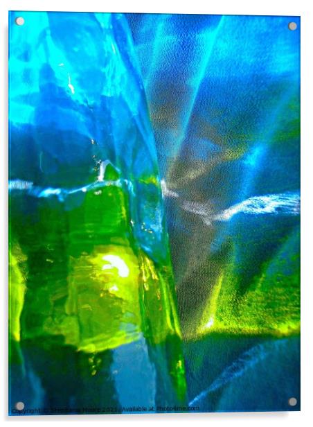 Blue and green abstract Acrylic by Stephanie Moore