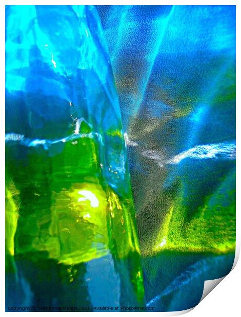 Blue and green abstract Print by Stephanie Moore