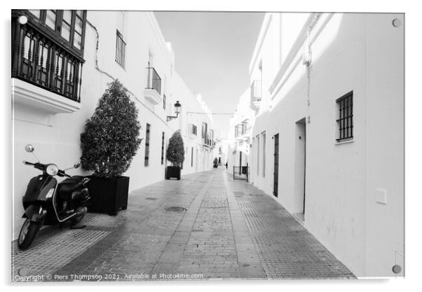 Vejer de la frontera in Black and White Acrylic by Piers Thompson