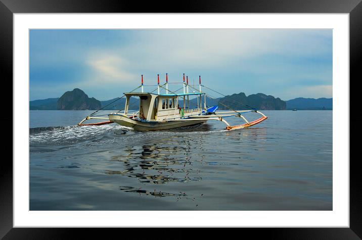 Palawan Bangka Boat Framed Mounted Print by Clive Eariss