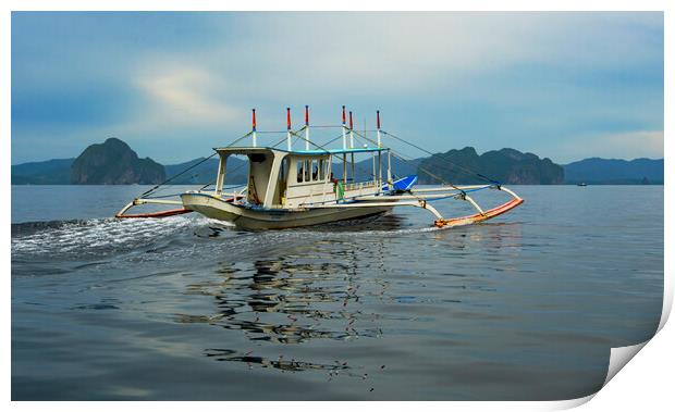 Palawan Bangka Boat Print by Clive Eariss