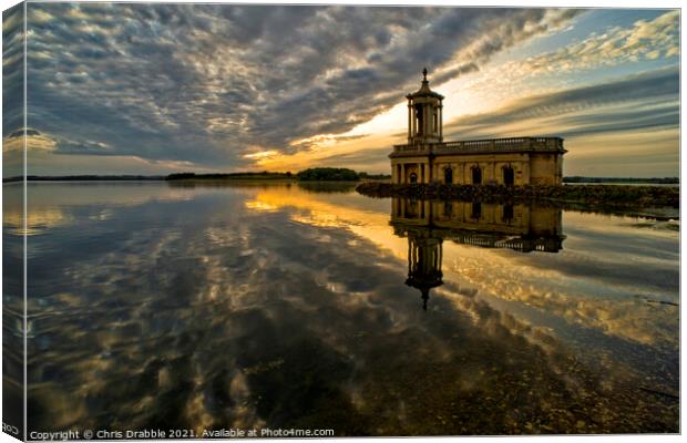 Normanton Church at sunset Canvas Print by Chris Drabble