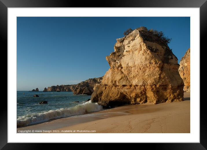Praia de Dona Ana, Algarve, Portugal Framed Mounted Print by Kasia Design
