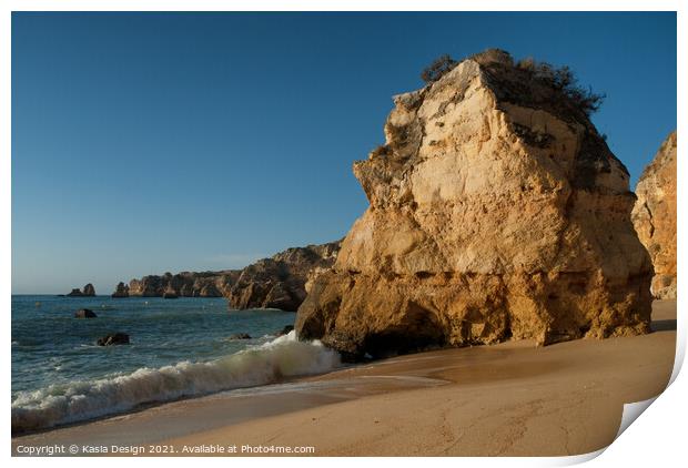 Praia de Dona Ana, Algarve, Portugal Print by Kasia Design