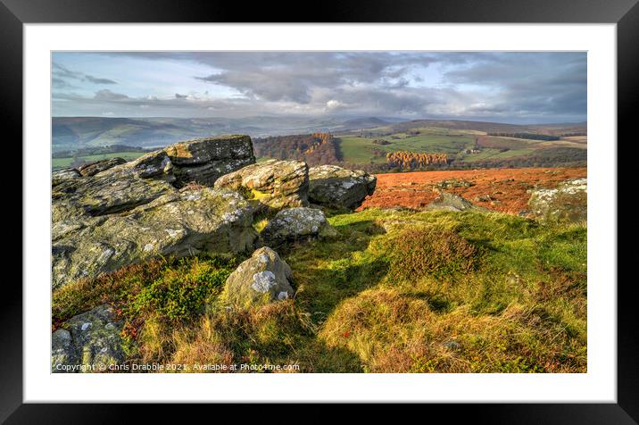 Carhead Rocks in Autumn Framed Mounted Print by Chris Drabble