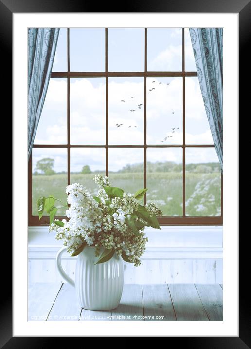Country Window Framed Mounted Print by Amanda Elwell