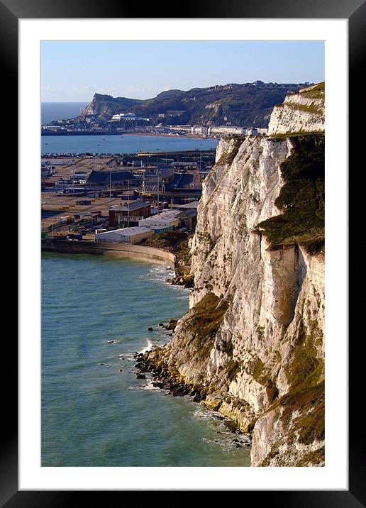 The White Cliffs of Dover and Dover Port Framed Mounted Print by Serena Bowles