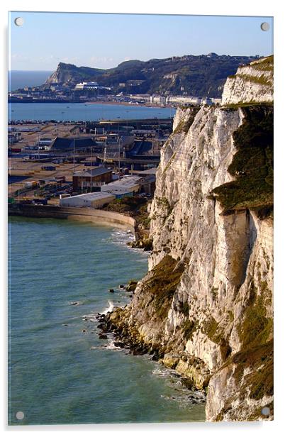 The White Cliffs of Dover and Dover Port Acrylic by Serena Bowles
